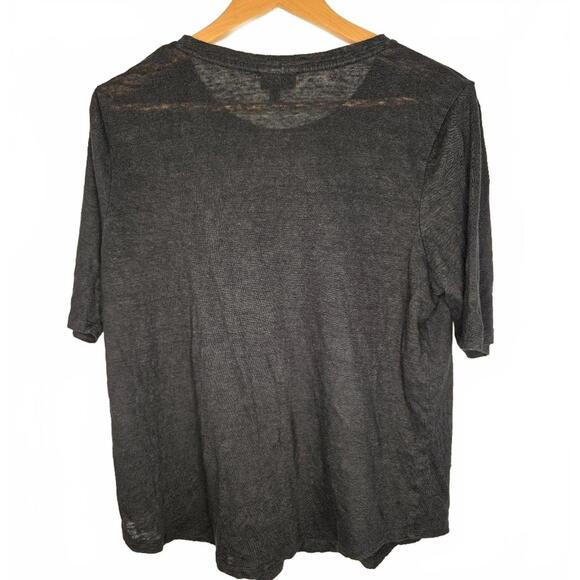 Who What Wear Black Boxy Linen Short Sleeve Top XL  Basic Capsule Casual Chic - Picture 2 of 7